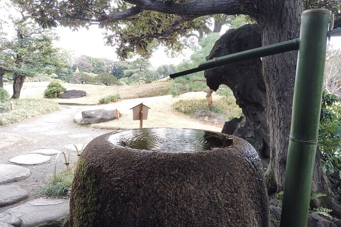 Tokyo Kiyosumi Garden Tour Stonework Pond and Sky Tree Views - Tour Overview