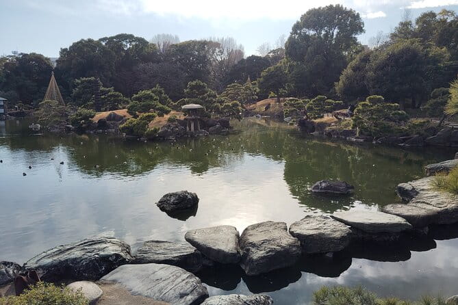 Tokyo Kiyosumi Garden Tour Stonework Pond and Sky Tree Views - Tour Details