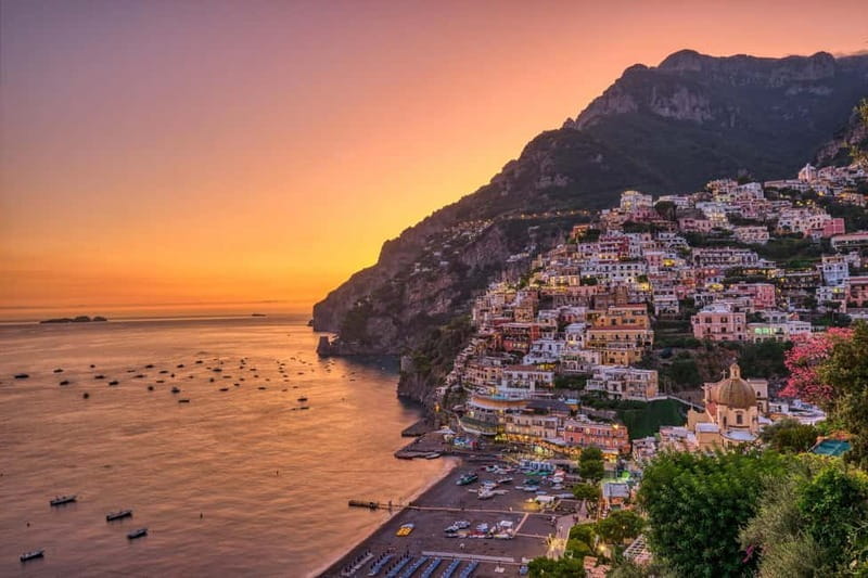 Amalfi: Sunset with Dinner Included Swim Caves Positano - Setting Out from Amalfi: A Scenic Departure