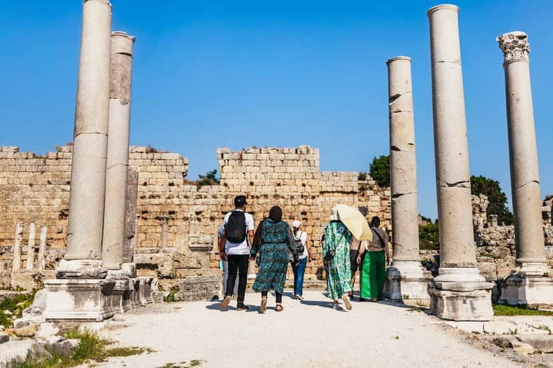 Ancient Perge, Aspendos Amphitheater, Waterfalls Guided Tour - Side Ruins: Walking Through Hellenistic, Roman, and Byzantine Layers