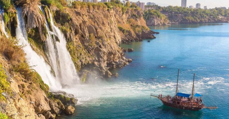 Antalya: Beach & Waterfalls Boat Trip w/ Lunch & Soft Drinks - Stops at Lara Beach, waterfalls, and sea caves