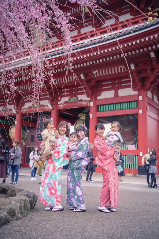 [Asakusa]Kimono Rental for Women "Asakusa Wasou" - Dressing and Hair Styling