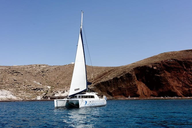 Caldera Cruise with Swim Stops, BBQ on board and drinks! - Exploring Santorini’s Iconic Coastline from the Water