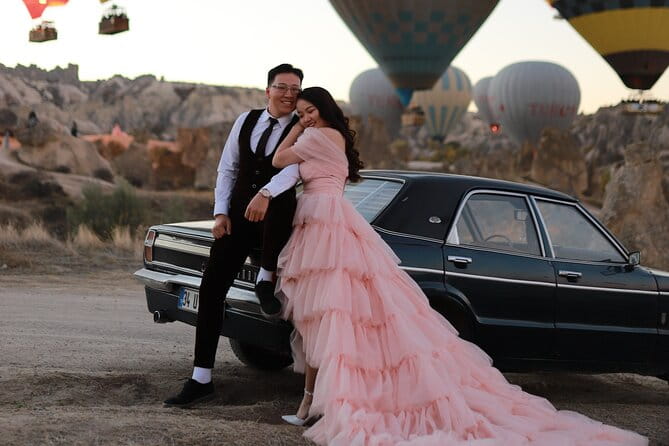 Cappadocia Private Photo Shoot with Flying Dress + Vintage Car - Who Will Love This Experience?