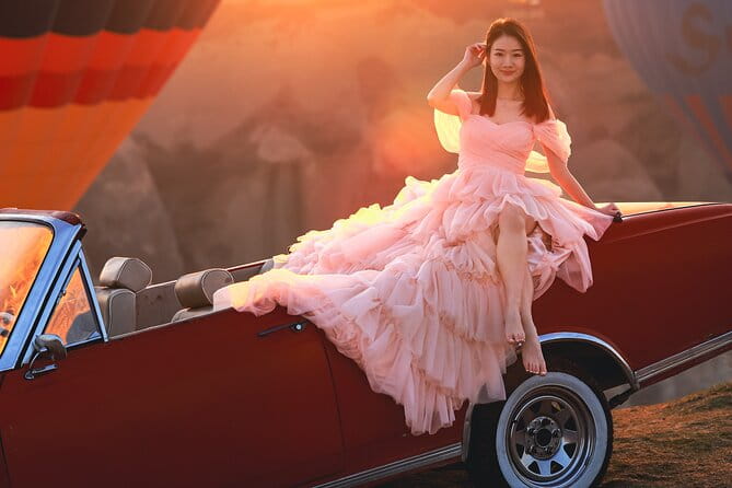Cappadocia Private Photo Shoot with Flying Dress + Vintage Car - The Sum Up