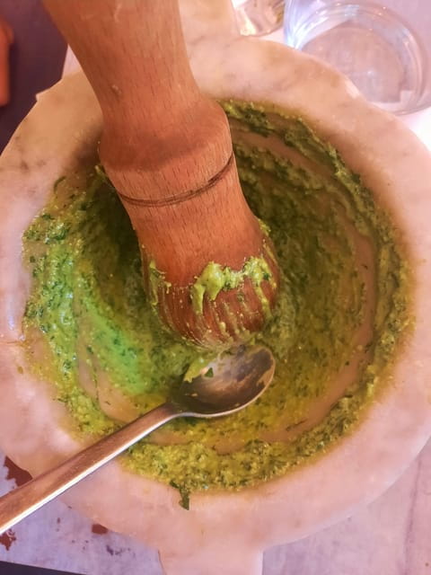 Cinque Terre: Pesto Making Class with Wine and Food Tasting - Key points / Takeaways