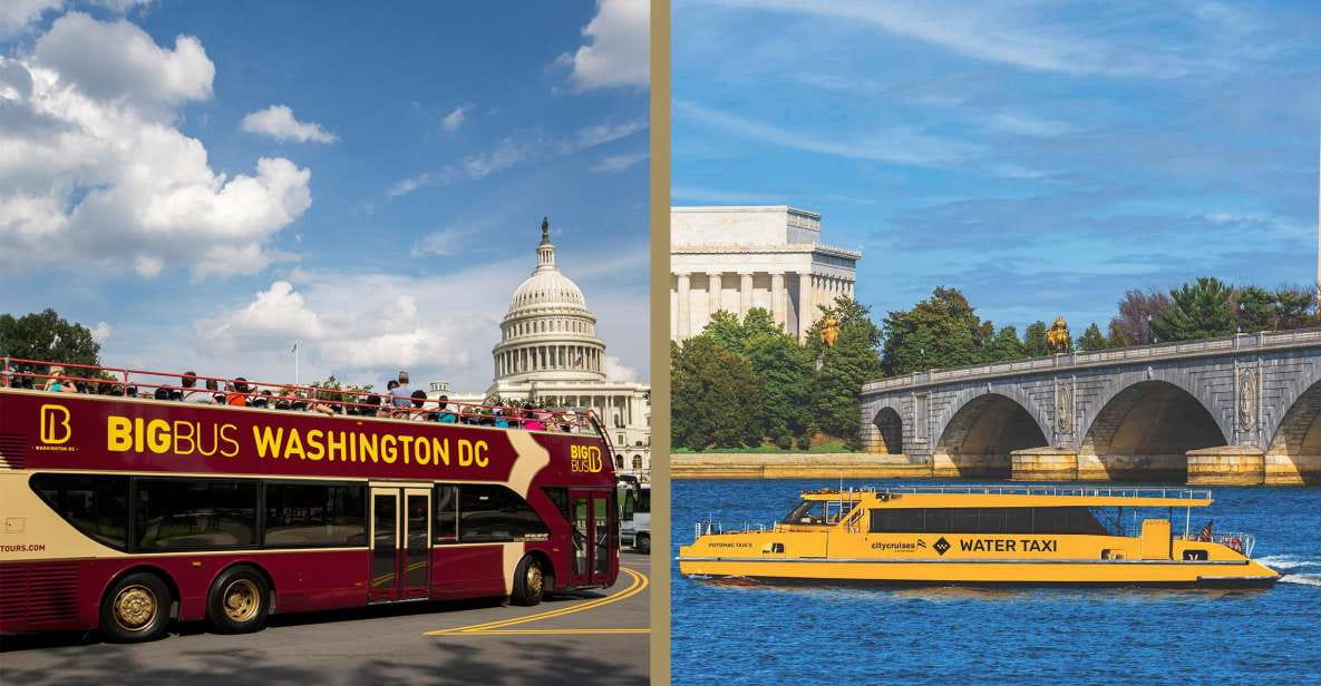 DC: Hop-on Hop-off Bus Tour & Sightseeing Water Taxi Cruise - Included Features