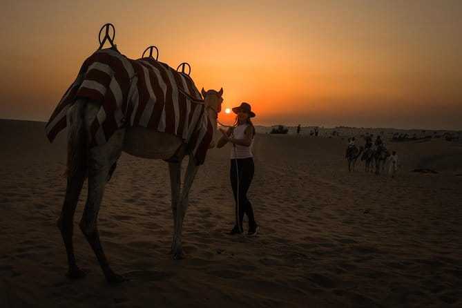 Dubai: Sunset Camel Caravan Safari With BBQ Dinner at Al Khayma Camp - Camel Ride Experience