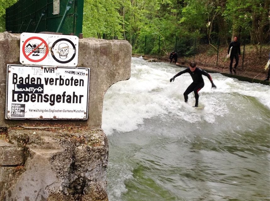 Eisbachwelle: Surfing in the Center of Munich - Germany - History and Creation