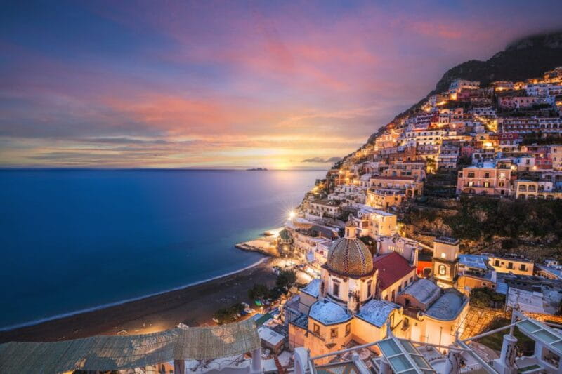 Evening drive along the Amalfi Coast and seaside dinner. - Entering Positano at Night: A Scenic Drive with Personal Touches