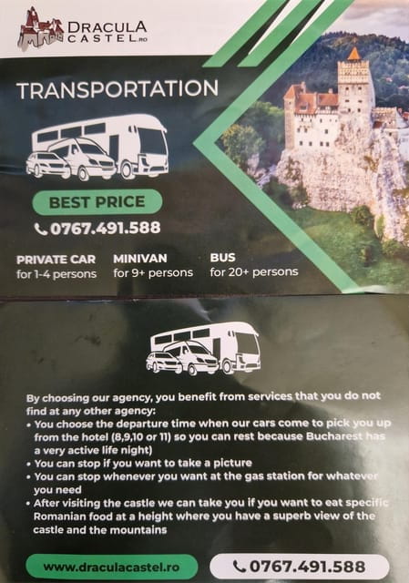 Exclusiv Dracula Bran Castle Day trip - only 6-7 hours - Key points / Takeaways
