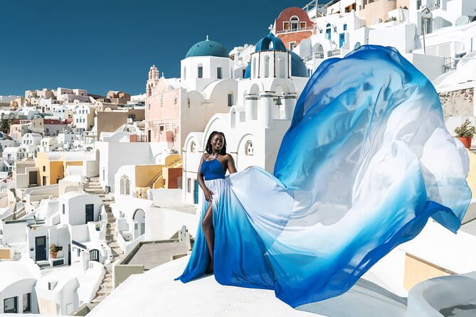 Flying Dress © Photoshoot in Santorini: Mr. President Package - Weather Considerations