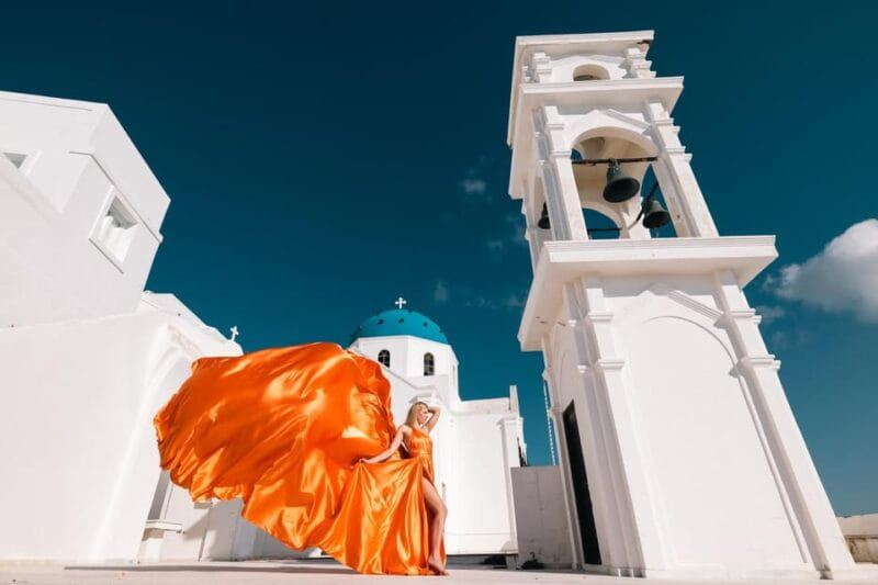 Flying dress Photoshoot in Santorini with Hotel Pickup - Price, Logistics, and Overall Value