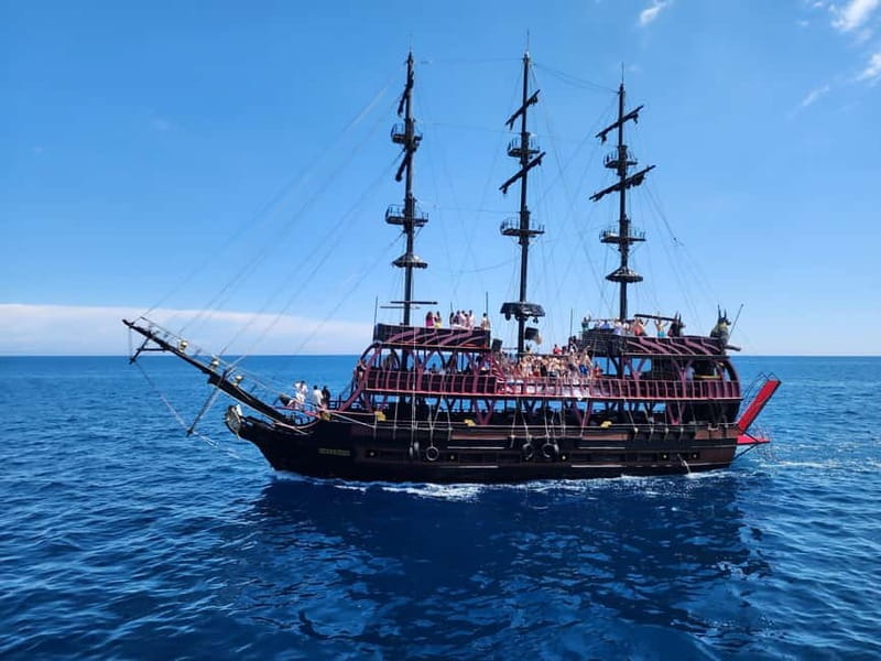 From Antalya: Kemer Pirate Party Boat Trip w/Lunch & Pickup - Exploring Hidden Covess and Coastal Cliffs