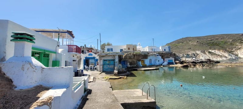 From Crete: Milos Island Day Trip with High-Speed Ferry - Strolling through Pollonia Village: Fresh seafood and seaside charm