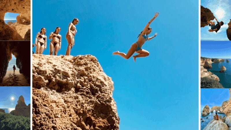 From Faro: Benagil, Marinha, 7 Valleys, and Algar Seco Tour - Algar Seco: Natural Sculptures and Cliff Jumping