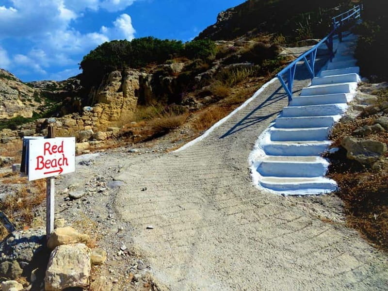 From Heraklion: Red Beach Tour with Hike, Pickup Included - Key points / Takeaways