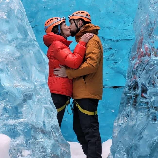 From Jokulsarlon: Crystal Blue Ice Cave Discovery Tour - Entering the Stunning Crystal Blue Ice Cave