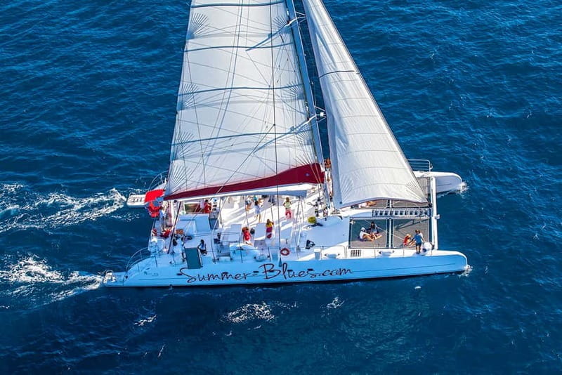 From Split: Catamaran Cruise to Bol, Golden Horn & Bra - Sailing Along the Coast: Swimming, Snorkeling, and Scenic Views