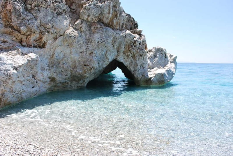 From Votsalakia : West Coast Boat Cruise with Lunch - The Experience of the Guide and Atmosphere