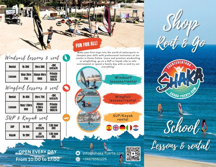 Fuerteventura: Windsurfing Taster in Costa Calma Bay! - Language Options