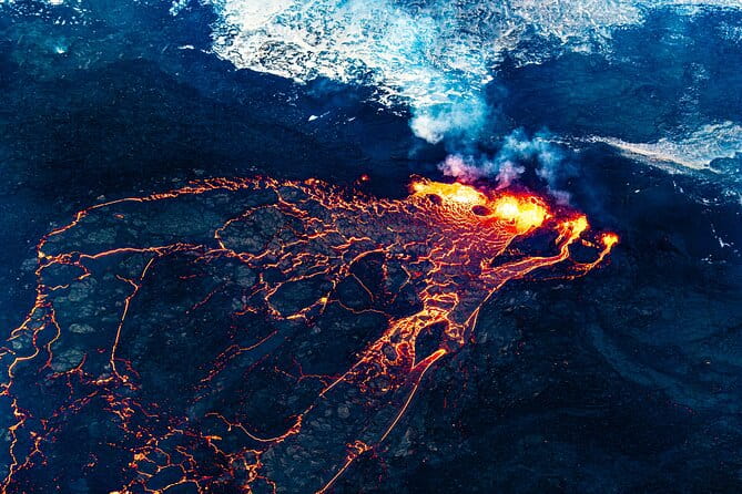 Helicopter Tour Over Icelands Reykjanes Volcano Eruption Site - The Sum Up