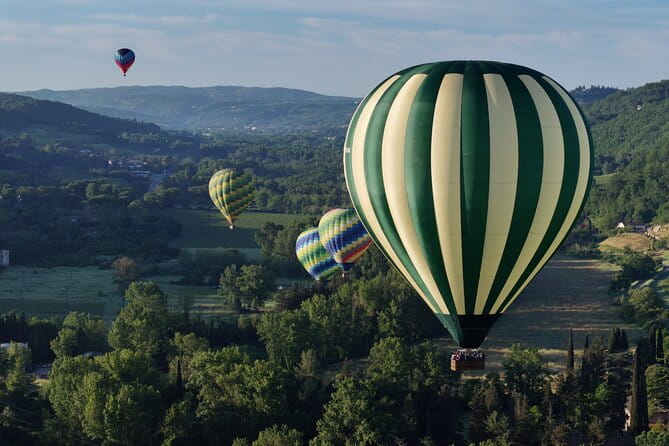 Hot air balloon over the hills of Pienza, Montalcino and Val D'Orcia - The Sum Up