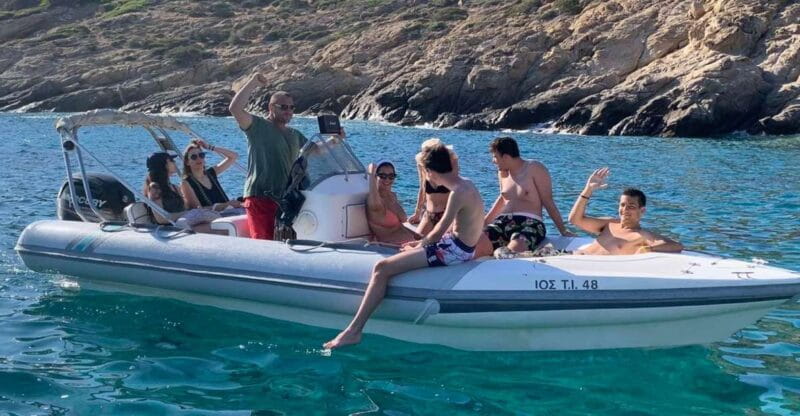 Ios: Early Morning Boat Cruise from Mylopotas - A Typical Day on the Water