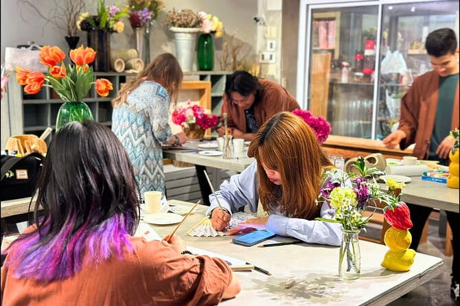 Japanese Fan Painting Workshop ~ in a Tokyo Flower Shop - Meeting and End Point