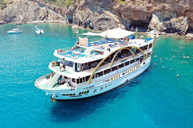 Kemer Mega Star Boat Trip With Hotel Transfer and Lunch - The Itinerary in Detail