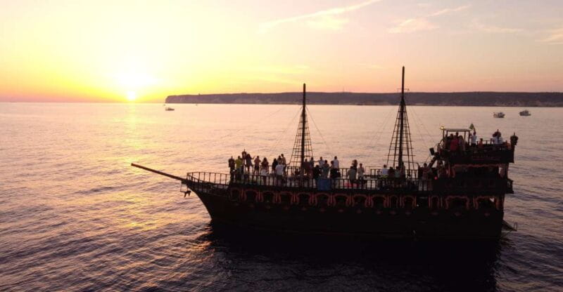 Lampedusa: Sunset Dolphin Sighting on a Pirate Ship - The Sunset and Night Swim: Magical Moments