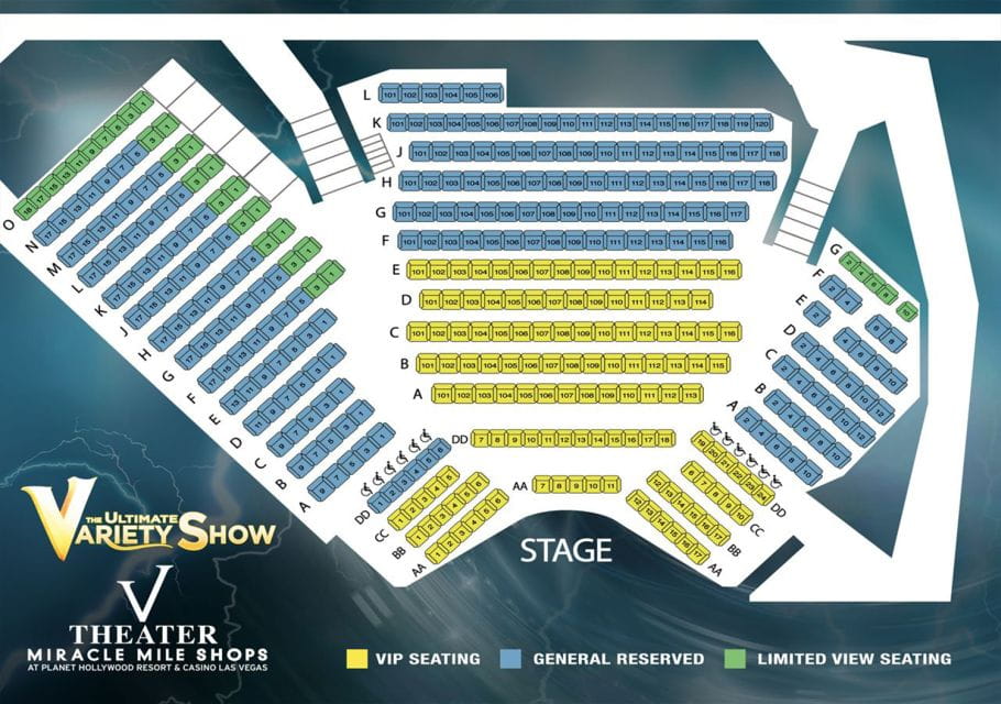 Las Vegas: V The Ultimate Variety Show Entry Ticket - Venue and Performance Details