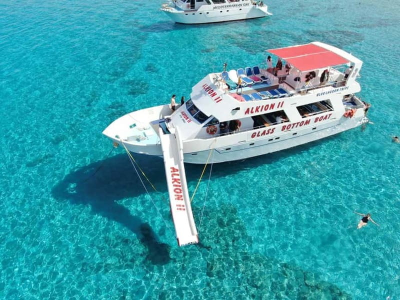 Latchi: Blue Lagoon Glass Bottom Boat Cruise with Drinks - The Blue Lagoon: Swimming and Waterslides