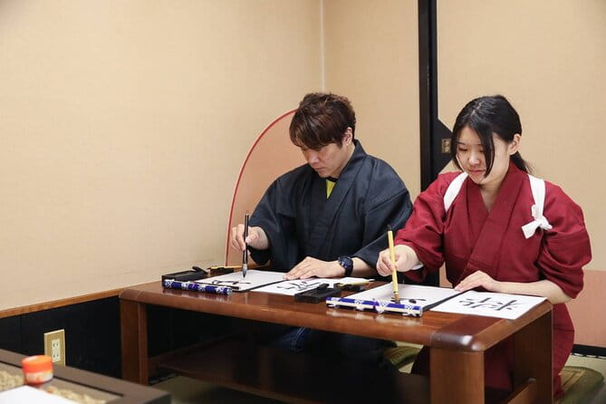 Learning Zen of Japanese Calligraphy in Kimono Near Osaka Castle - Memorializing the Experience