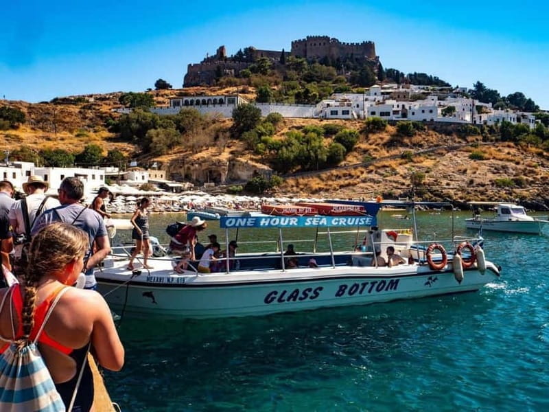 Lindos: 1.5 Hour Glass-Bottom Boat Cruise with Swim Stops - Key points / Takeaways