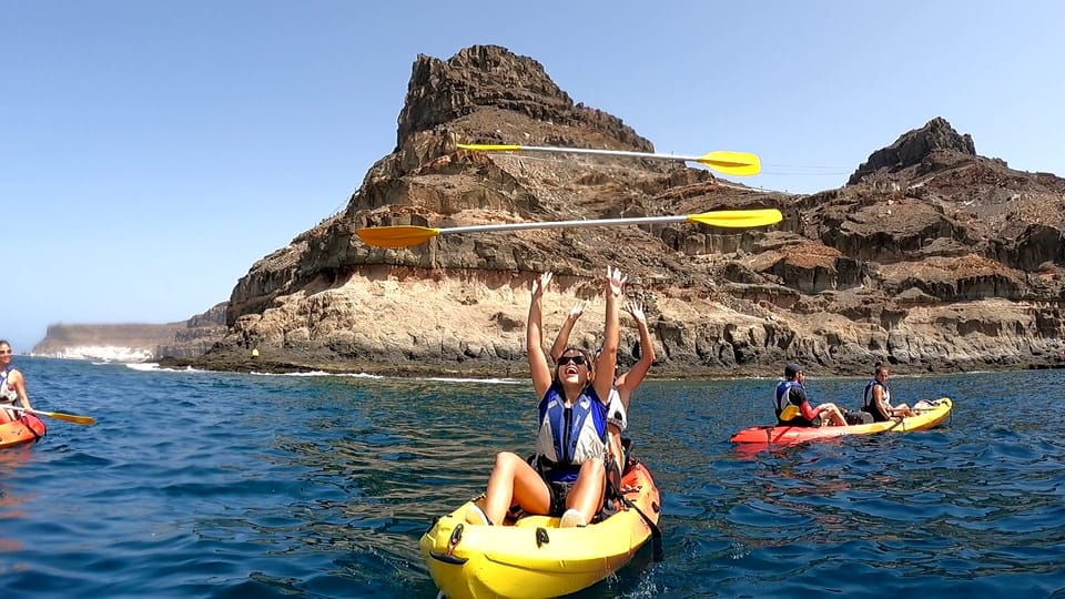 Lomo Quiebre: Mogan Kayaking and Snorkeling Tour in Caves - Route and Activity Details