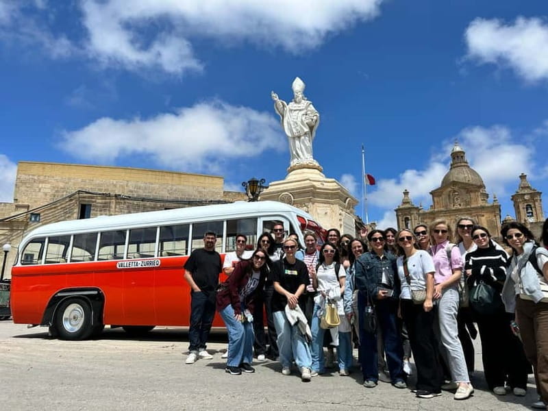 Malta: 5 hr Vintage Bus Tour - Mdina & Blue Grotto inc. food - Exploring Each Stop in Detail