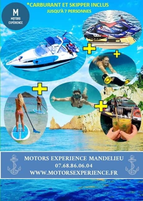 Mandelieu: Full day boat jet-ski paddle underwtaer scooter.. - Starting Point: Mandelieu’s Marina at 441 Av. Marcel Pagnol