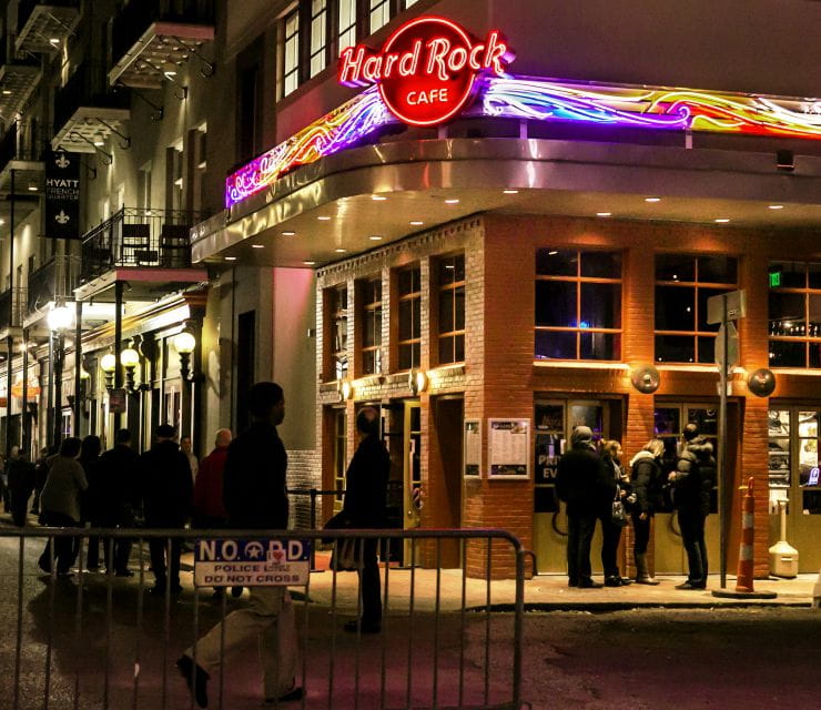 Meal at the Hard Rock Cafe New Orleans - Exploring Rock n Roll Memorabilia