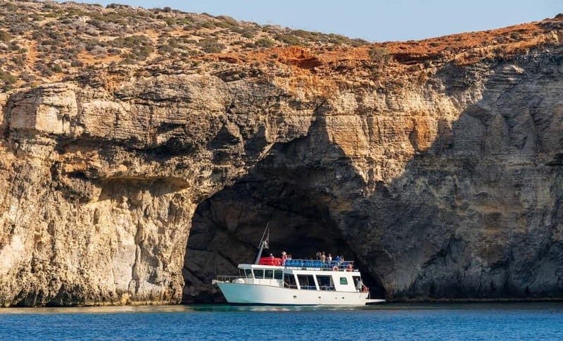 Mellieha: Cruise to Blue Lagoon, Crystal Lagoon & Halfa Rock - Entering the crystal-clear waters of Maltas coastline
