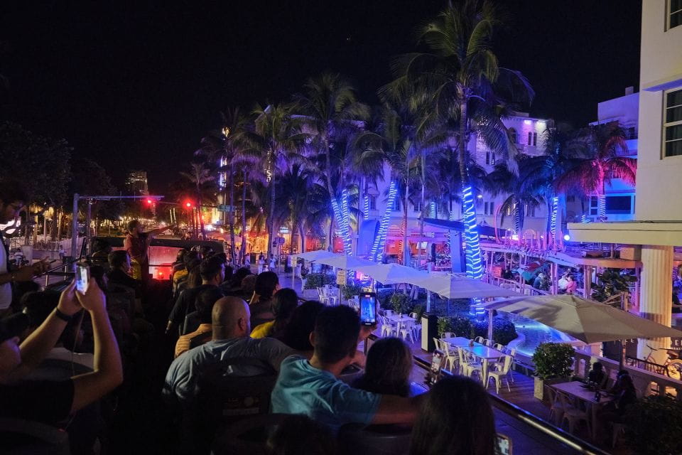 Miami: Open-Top Bus Sightseeing Night Tour With Live Guide - Meeting Point and Departure