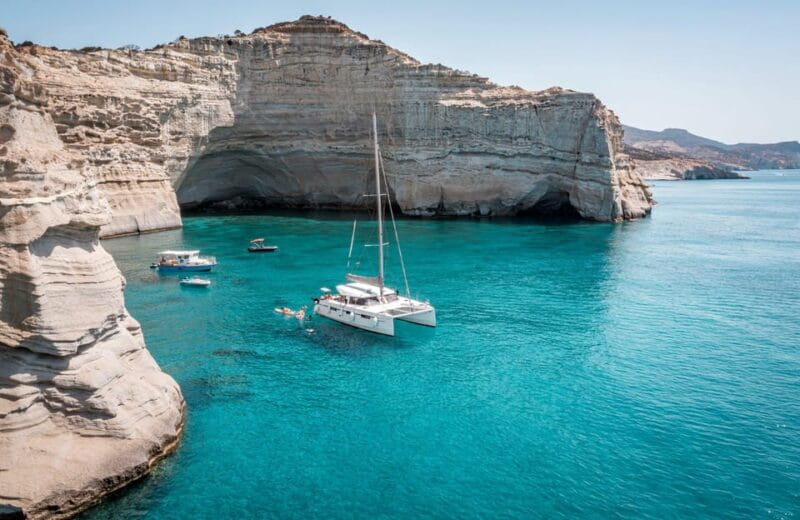 Milos: Full-Day Premium Catamaran Cruise Kleftiko & Polyegos - Key points / Takeaways