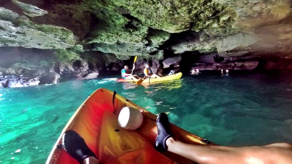 Mogán Beach: Guided Kayak to Caves and Snorkeling Tour - Snorkeling in Crystal Waters