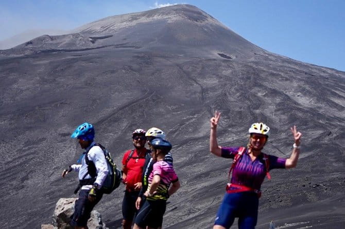 Mt. Etna Cycling to the Top small group - The Craters Silvestri and Summit Walk