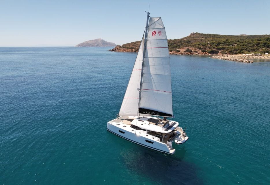 Mykonos: Catamaran Cruise With 3-Course Meal and Transfers - Safety and Equipment