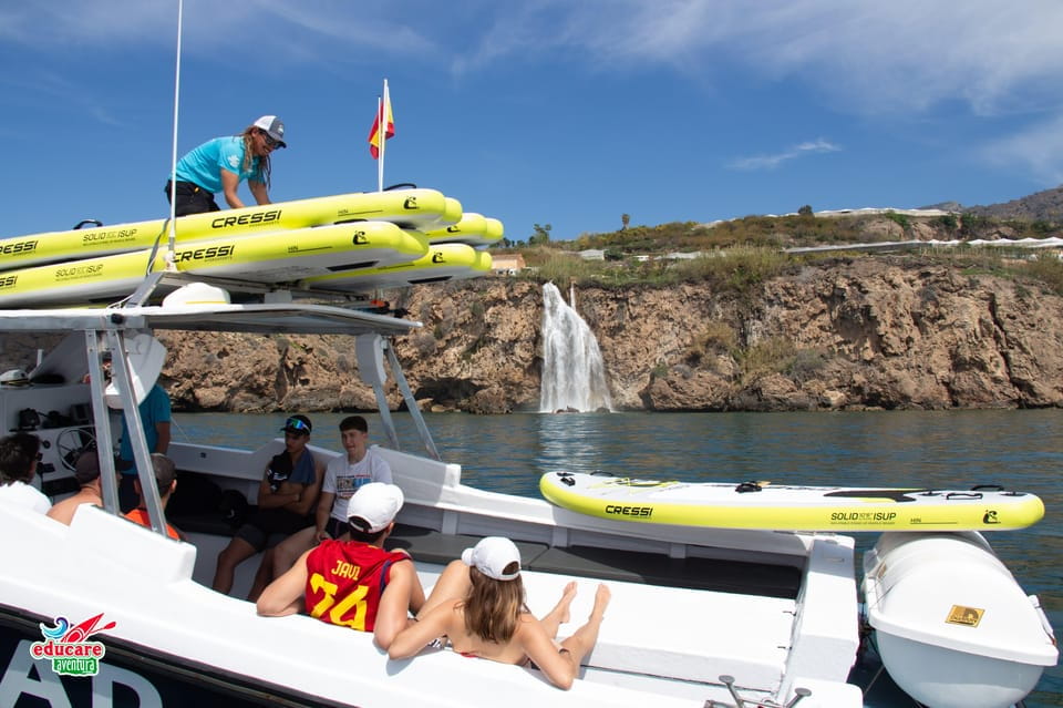Nerja: Maro Waterfall Boat Trip With Paddleboarding & Drink - Explore Cliffs and Waterfall
