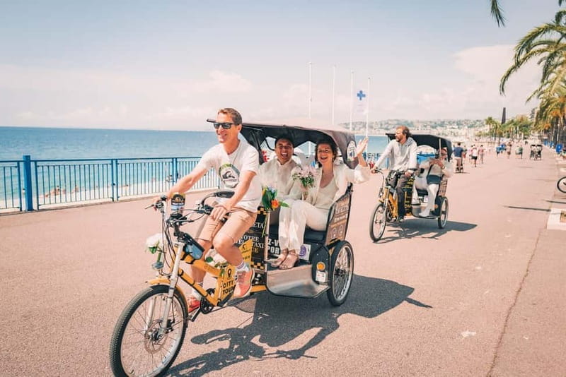 Nice: Family city tour by bicycle Electric cab (4 comfort seats) - Price and Logistics
