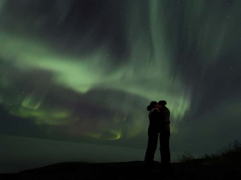 Northern Lights Snowshoe Hike - The Snowshoe Trek Across Lake and Forest