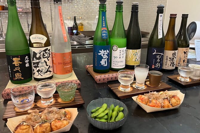 Osaka SAKE Tasting With Takoyaki DIY - Customizing Takoyaki With Wagyu and Cheese