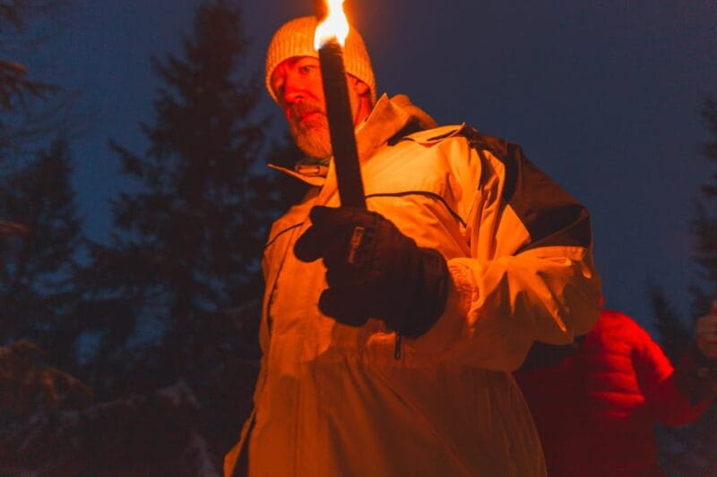 Oslo: Snowy Forest Torchlight Walk with Campfire - Key points / Takeaways